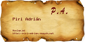 Piri Adrián névjegykártya